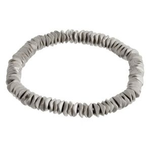 Silver stretch bracelet metal bead accents